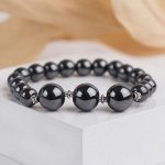 Браслет шар №8+№12 &quot;Гематит&quot;