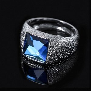 Кольцо "Алудра", размер 16, цвет голубой в серебре