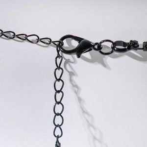 Набор 2 предмета: серьги, колье "Вернисаж" капля, цвет изумрудный в чёрном металле
