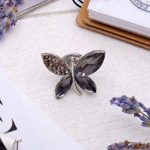 Значок "Бабочка", цвет серый в серебре