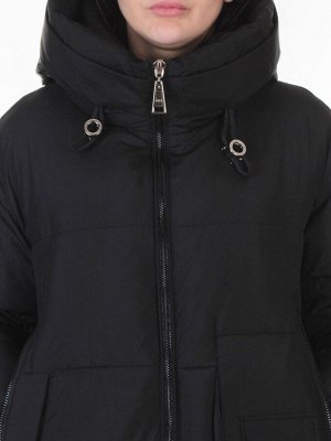 8362 BLACK Куртка зимняя женская оверсайз (200 гр. холлофайбер)