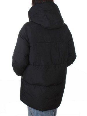 8362 BLACK Куртка зимняя женская оверсайз (200 гр. холлофайбер)