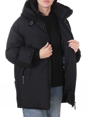 8362 BLACK Куртка зимняя женская оверсайз (200 гр. холлофайбер)