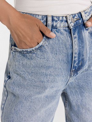 Брюки женские джинсовые wide leg fit голубые