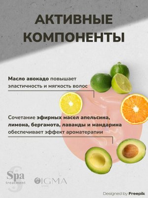 Крем маска для волос с маслом авокадо разглаживающий Spa Treatment Scalp Cream No.2