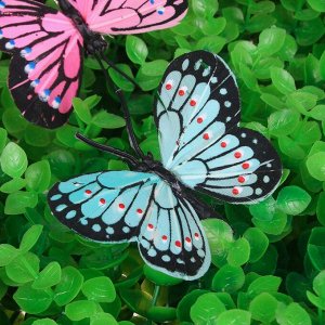 INBLOOM Бабочка на прищепке Жемчужная, 6см, PE, перо