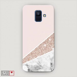Пластиковый чехол Блестящий розовый мрамор на Samsung Galaxy A6