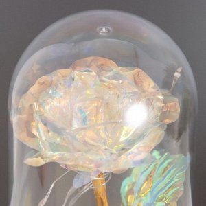 Фигурка светящаяся колба RISALUX «Цветок», LED-ночник, 3xAG10, белый, 8.5x8.5x15.5 см