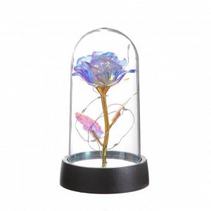 Фигурка светящаяся колба RISALUX «Цветок», LED-ночник, 3xAG10, белый, 8.5x8.5x15.5 см