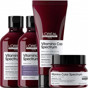 Лореаль Профессионель Программа Vitamino Color Spectrum комплексный уход для светлых волос: шампунь 2х300 мл + кондиционер 200 мл + маска 250 мл (L'oreal Professionnel, Serie Expert)
