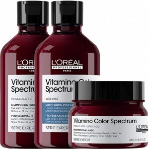 Лореаль Профессионель Программа Vitamino Color Spectrum базовый уход для русых волос: шампунь 2х300 мл + маска 250 мл (L'oreal Professionnel, Serie Expert)