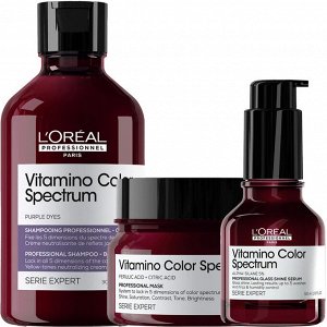 Лореаль Профессионель Программа Vitamino Color Spectrum комплексный уход для светлых волос: шампунь 300 мл + маска 250 мл + сыворотка 50 мл (L'oreal Professionnel, Serie Expert)
