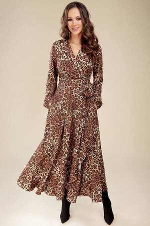 Платье Teffi Style Артикул: L-1417 коричневый