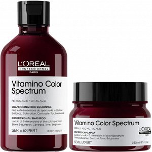 Лореаль Профессионель Программа Vitamino Color Spectrum базовый уход: шампунь 300 мл + маска 250 мл (L'oreal Professionnel, Serie Expert)