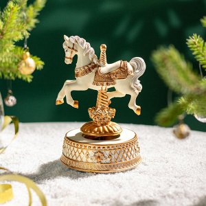 Музыкальная статуэтка «Карусель-Лошадка» из полистоуна, 11.9×11.1×17.2 см
