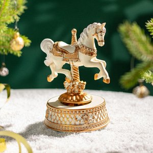 Музыкальная статуэтка «Карусель-Лошадка» из полистоуна, 11.9×11.1×17.2 см