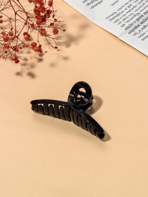 Крабик для волос «Глянец», утончённая петля, 9x3.5 см, чёрный