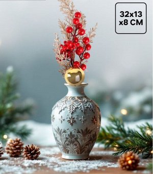 Ветка декоративная новогодняя, 32*13*8 см