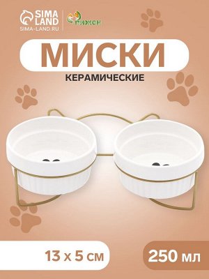 Миски керамические на подставке 2x250 мл