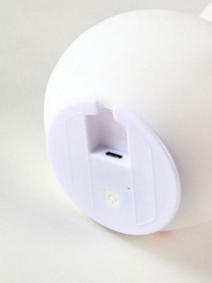 Фигурка светящаяся RISALUX «Антистресс зайчонок», мякиш, ночник, силикон, 4xLED, USB, 16x11x10.5 см