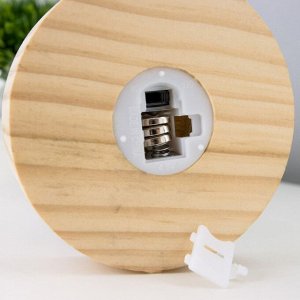 Фигурка светящаяся колба RISALUX «Пион малый», LED-ночник, от батареек 3хLR1130, розово-бежевый, 10x10x20 см