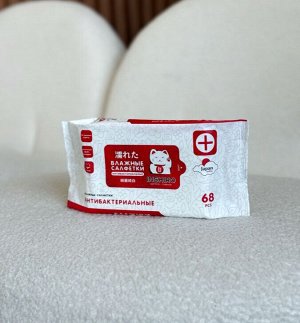 Салфетки влажные антибактериальные INSHIRO 68шт/упак.