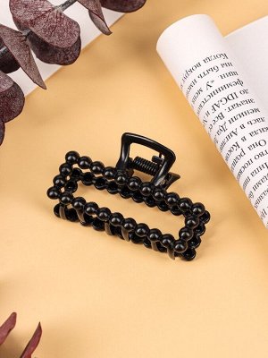 Крабик для волос «Иви», прямой, 5 см, чёрный