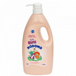 LION "Кодомо" Пена для ванн детская 1000мл "Природная мягкость" (Mild & Natural) 2в1 с дозатором
