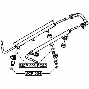Кольцо уплотнительное форсунки впрыска топлива (2 шт. в упаковке) | прав/лев Febest, арт. MCP-003-PCS2