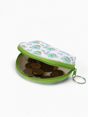 Кошелёк-монетница на молнии 11.5x3.5x8 см, с принтом, МИКС