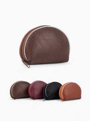 Кошелёк-монетница на молнии, 11x3x9 см, однотонный, МИКС