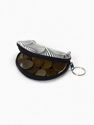 Кошелёк-монетница на молнии 9.5x3x7.5 см, с монохромным принтом, МИКС