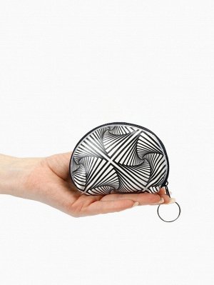 Кошелёк-монетница на молнии 9.5x3x7.5 см, с монохромным принтом, МИКС
