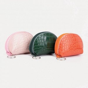 Кошелёк-монетница на молнии, 9.5x2x7 см, с текстурой, МИКС