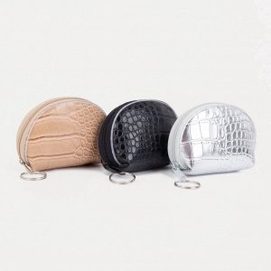 Кошелёк-монетница на молнии, 9.5x2x7 см, с текстурой, МИКС