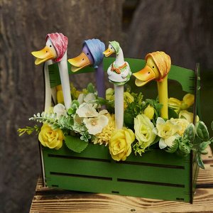 INBLOOM Фигурка для кашпо Гусь и Гусыня, 21 см, полистоун