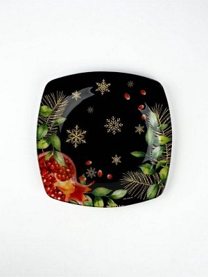 Тарелка плоская новогодняя «Зимние истории», 20x20 см