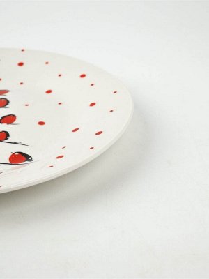 Тарелка плоская новогодняя «Снегири», d=20 см