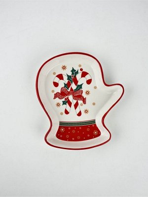 Блюдо керамическое «Новогодние леденцы», 20x17.5x3 см, ручная работа