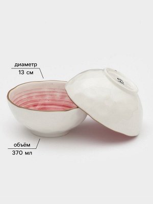Набор посуды Доляна «Космос», 16 предметов: 4 тарелки d=21 см, 4 тарелки d=27.5 см, 4 миски 370 мл, 4 кружки 400 мл, фарфор, белый, красный