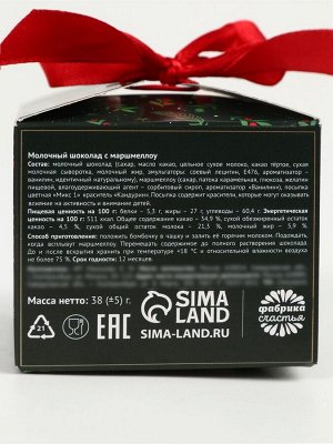 Шоколадная бомбочка с маршмеллоу «С новым 2026 годом», 38 г