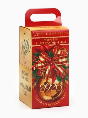 Подарочный набор «Счастья в Новом году»: чай 50 г, конфеты в двойной коробке 100 г