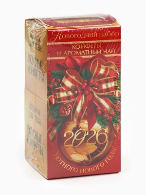 Подарочный набор «Счастья в Новом году»: чай 50 г, конфеты в двойной коробке 100 г