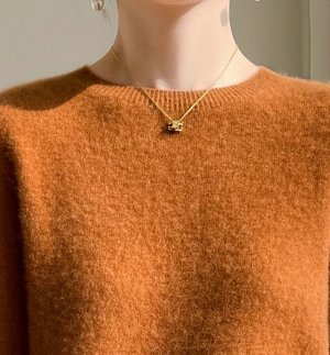 Джемпер с длинными рукавами и круглым горлом ,карамель