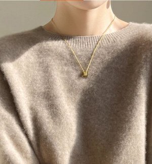 Джемпер с длинными рукавами и круглым горлом ,бежевый