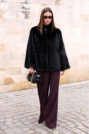 чёрная норковая шуба без воротника