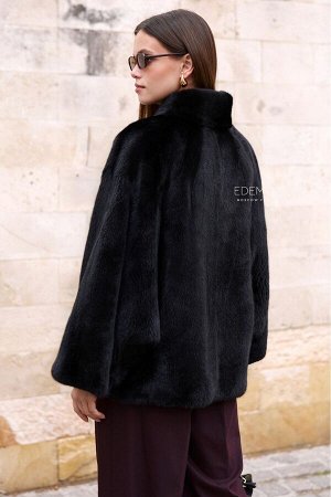 чёрная норковая шуба без воротника