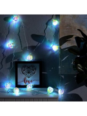 Гирлянда «Нить» 2.5 м с насадками «Груши», IP20, прозрачная нить, 10 LED, свечение белое, 220 В