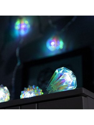 Гирлянда «Нить» 2.5 м с насадками «Груши», IP20, прозрачная нить, 10 LED, свечение белое, 220 В