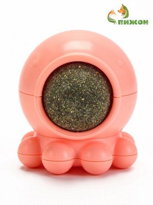 Игрушка для кошек из кошачьей мяты «Осьминог» на основании, 5x4 см, розовая